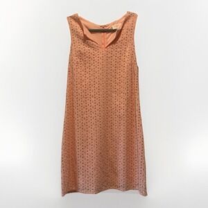 Everly Feminine Floral Eyelet Detail Coral‎ Light Pink Spring Sun Dress Size M